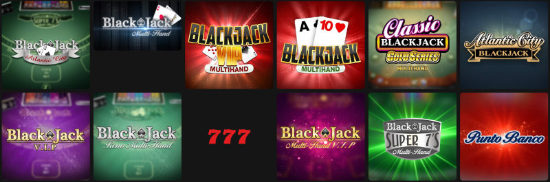Jugar blackjack en vivo en Casino777.