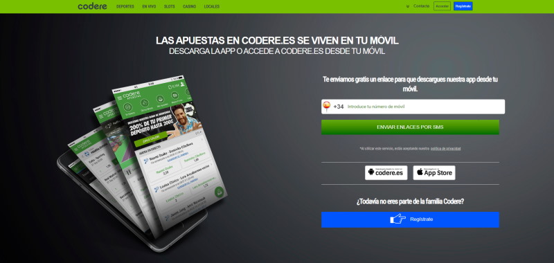 Instálate la Android App de Codere Casino 