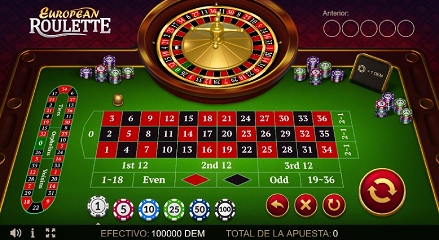 Juega una ruleta europea en Tsars casino